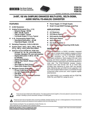 PCM1755DBQ datasheet  